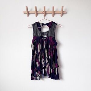 Akiko Leather Asymmetrical Sleeveless Top